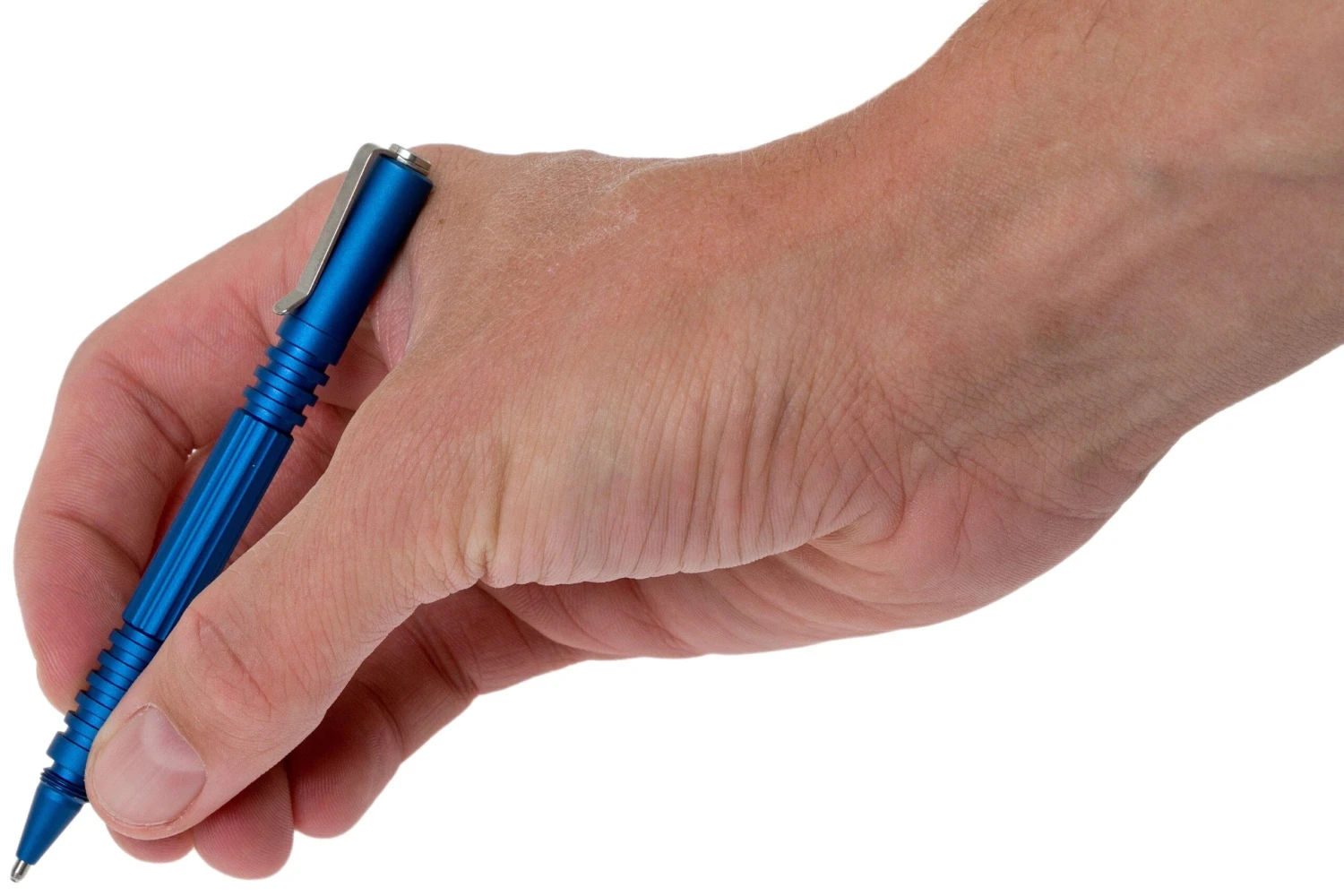 Rick Hinderer Investigator Pen Aluminium Matte Blue, Stylo Tactique 4 Rick Hinderer Investigator Pen Aluminium Matte Blue, Stylo Tactique – Image 4