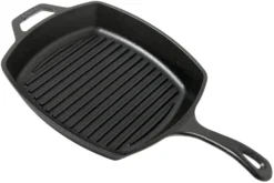 Lodge Grill Pan Poêle à Frire Carrée, Largeur Environ 26,5 Cm