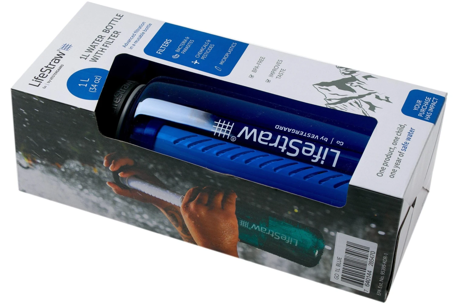 LifeStraw Go 2-stage Bouteille D'eau Avec Filtre 1 Litre, Bleu 4 LifeStraw Go 2-stage Bouteille D'eau Avec Filtre 1 Litre, Bleu – Image 4