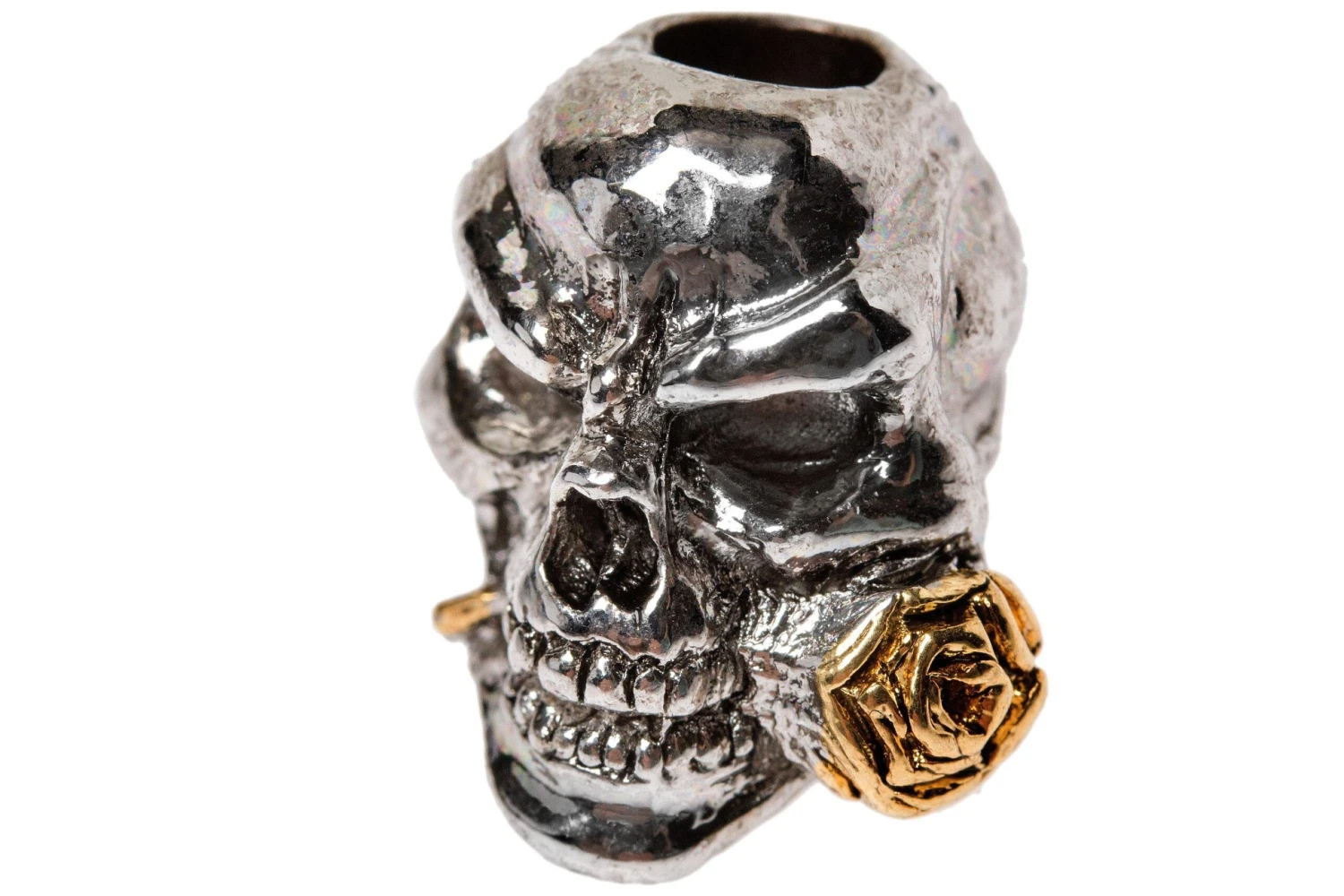Schmuckatelli Rose Skull Bead 2-Tone Antique Rhodium/A.Gold 1 Schmuckatelli Rose Skull Bead 2-Tone Antique Rhodium/A.Gold
