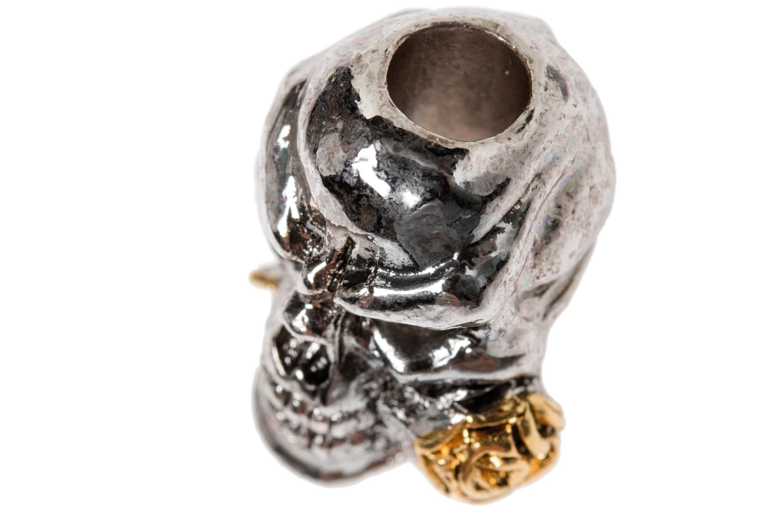 Schmuckatelli Rose Skull Bead 2-Tone Antique Rhodium/A.Gold 2 Schmuckatelli Rose Skull Bead 2-Tone Antique Rhodium/A.Gold – Image 2